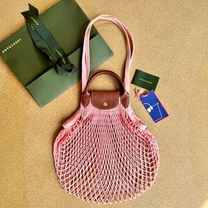 Longchamp Le Pliage Filet Tote French Market Tote | Light Pink